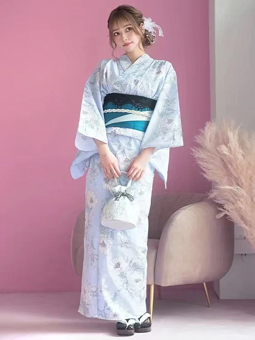 Kimono Tradicional para Mujer, Algodón Puro de Alta Calidad, Yukata para Viajes y Fotografía, Ropa de Verano 2023, Moda Femenina