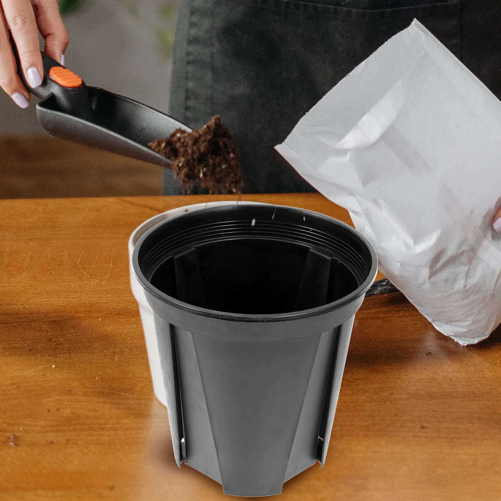 

5pcs Root Pots Plastic Flowerpots Durable Plastic Plant Holders Plant Containers For Garden Home Decor Outdoor Indoor Use