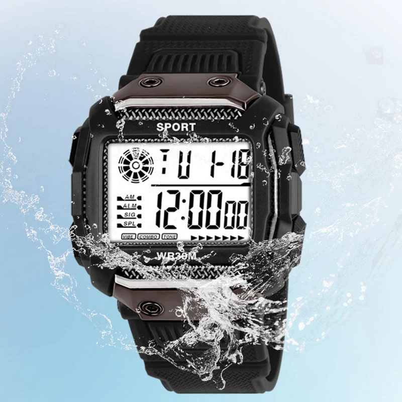 YIKAZE Y11 Men\'s Sports Watches Waterproof Outdoor Digital Men\'s Watches LED Alarm Clock Electronic watches for man Student kids