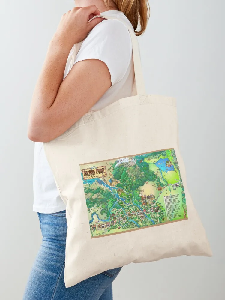 

Island Park Idaho Map Tote Bag shopper bags for women personalized tote Women's bags