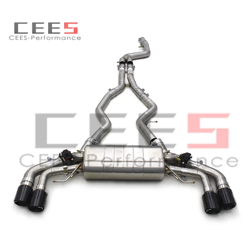 CEES Stainless Steel Catback Exhaust Catless Downpipe For BMW M240i M240 B58 3.0T 2017-2023 Muffler Exhaust Downpipes without