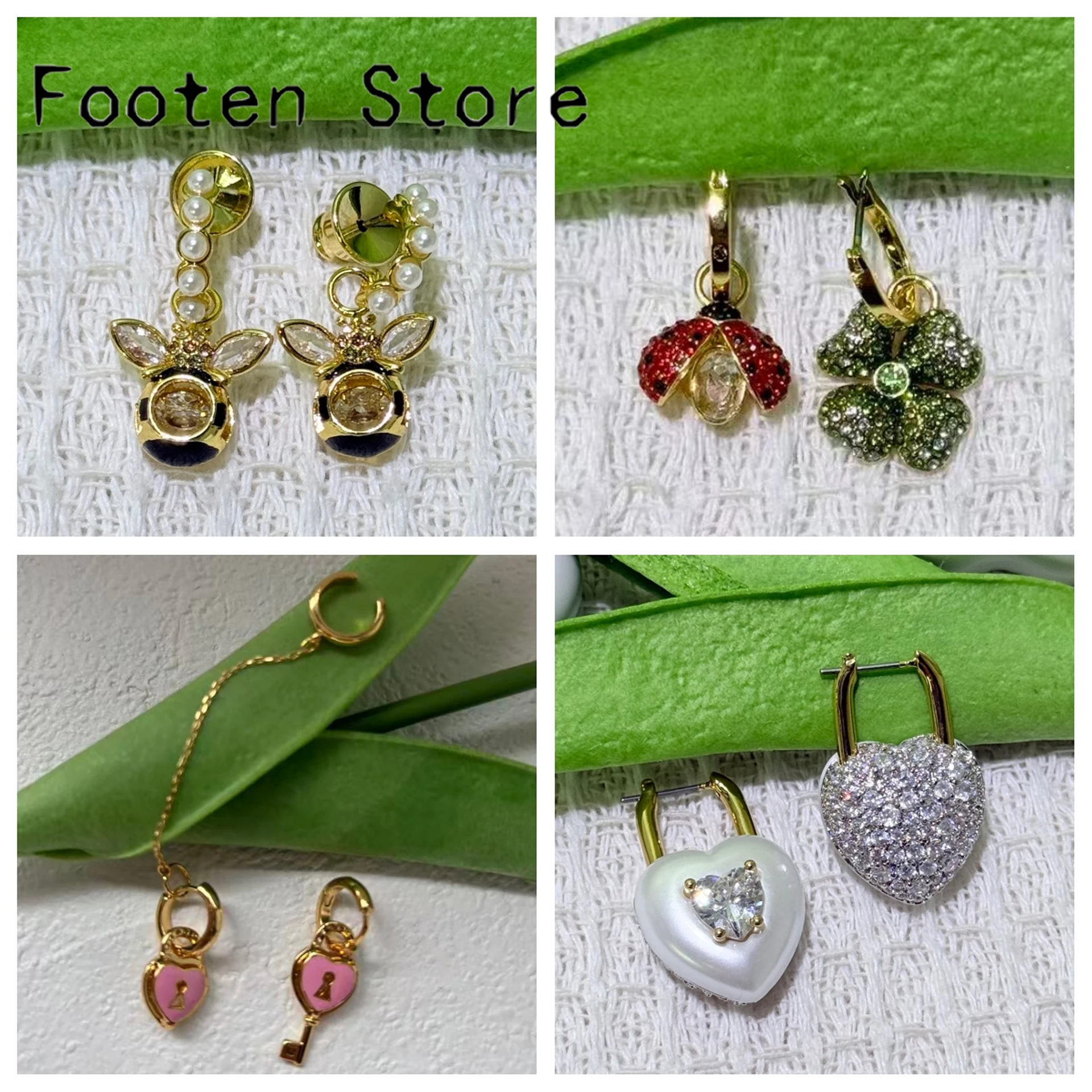 

Новинка 2026: Высококачественные модные ювелирные наборы для вечеринок – очаровательные красные кольца и серьги с милыми животными и зелеными листьями, инкрустированные кристаллами, роскошный подарок для женщин