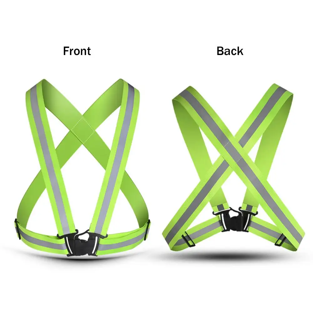 Highlight Outdoor Reflective Vest Night Running Cycling Reflective-Cloth Adjustable Safety-Vest Riding Equipment