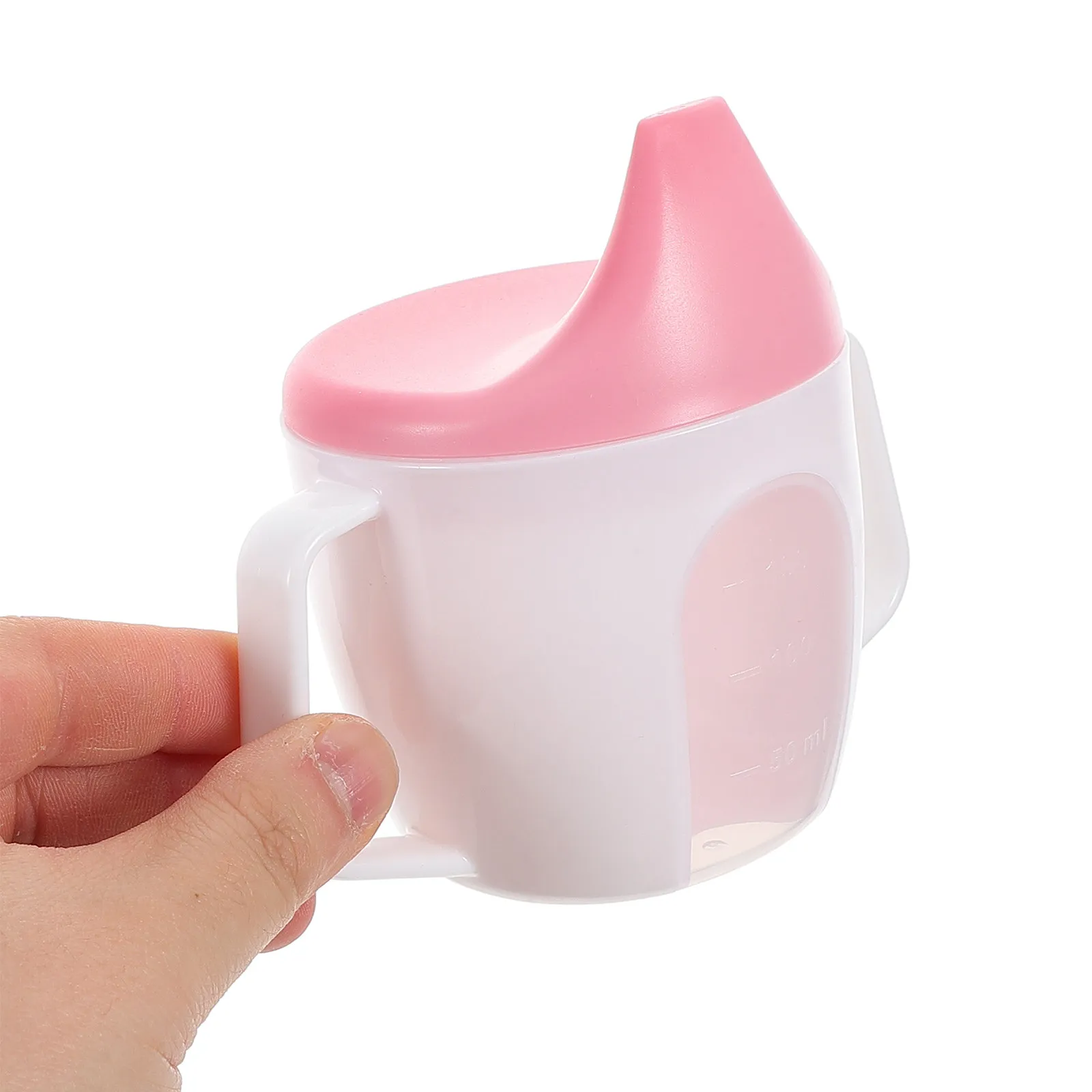 Sippy Cup Toddler Duckbill Simple Design Handle Clear Scale Infant Training Drinking Bottle Plastic Feeding Cup for Babies Kids