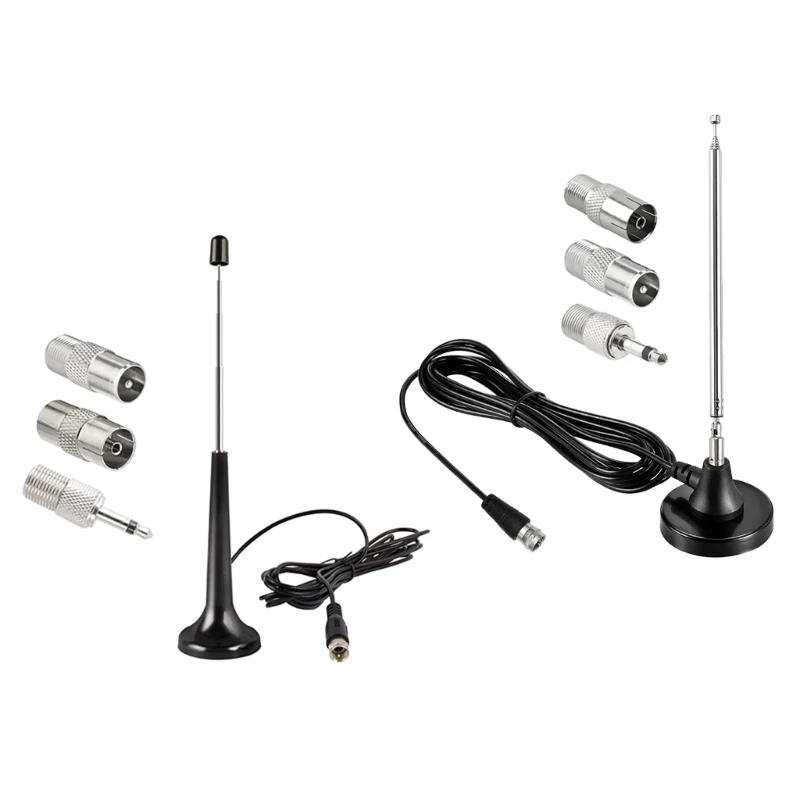 

DAB FM Antennas for Home Stereo Receiver High Gains 75ohm FM Telescopic Antennas Indoor FM Radio Antennas with 3 Adapter