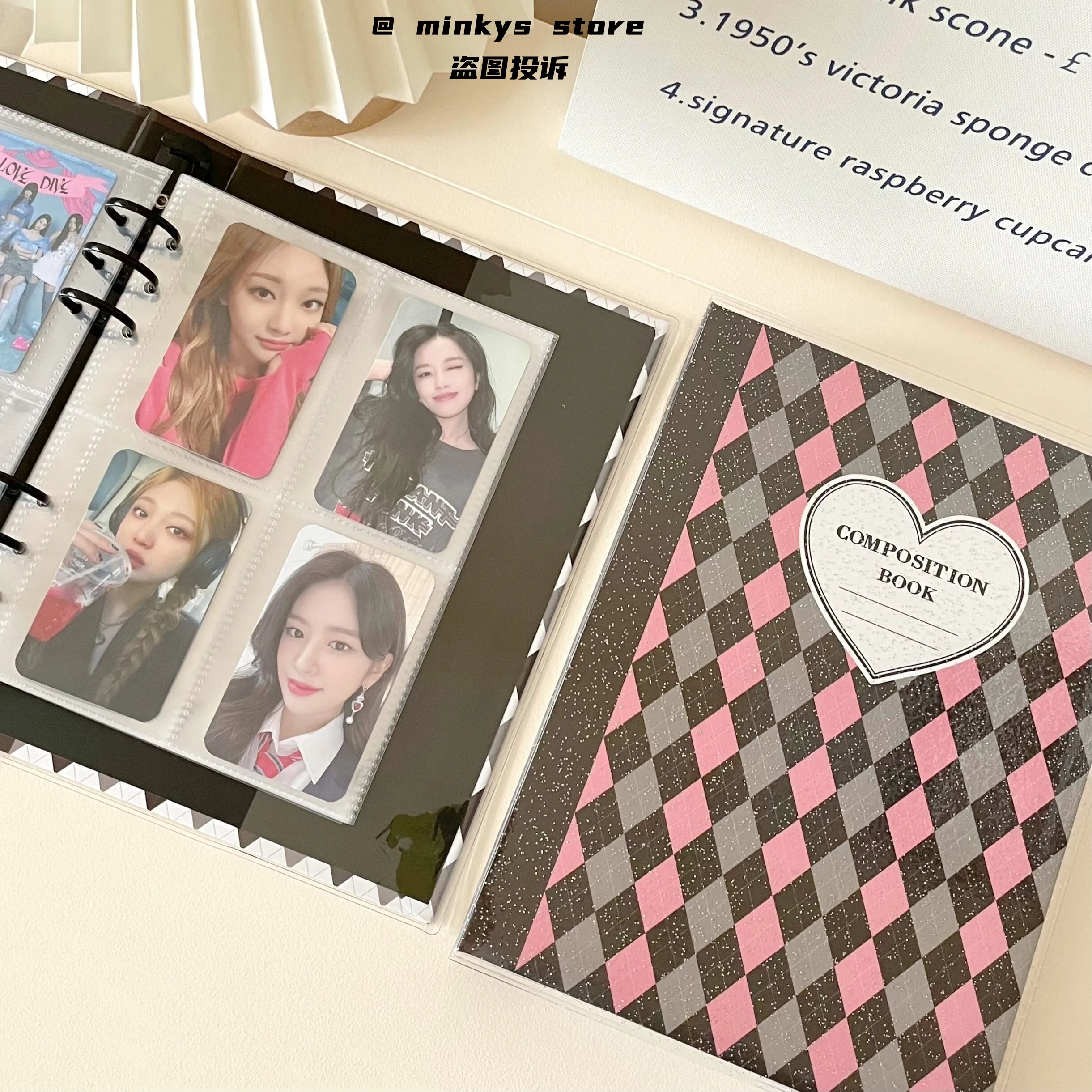 MINKYS New Retro Rhombus A5 Kpop Photocard Binder Collect Book Idol Photo Card Album Kawaii Stationery