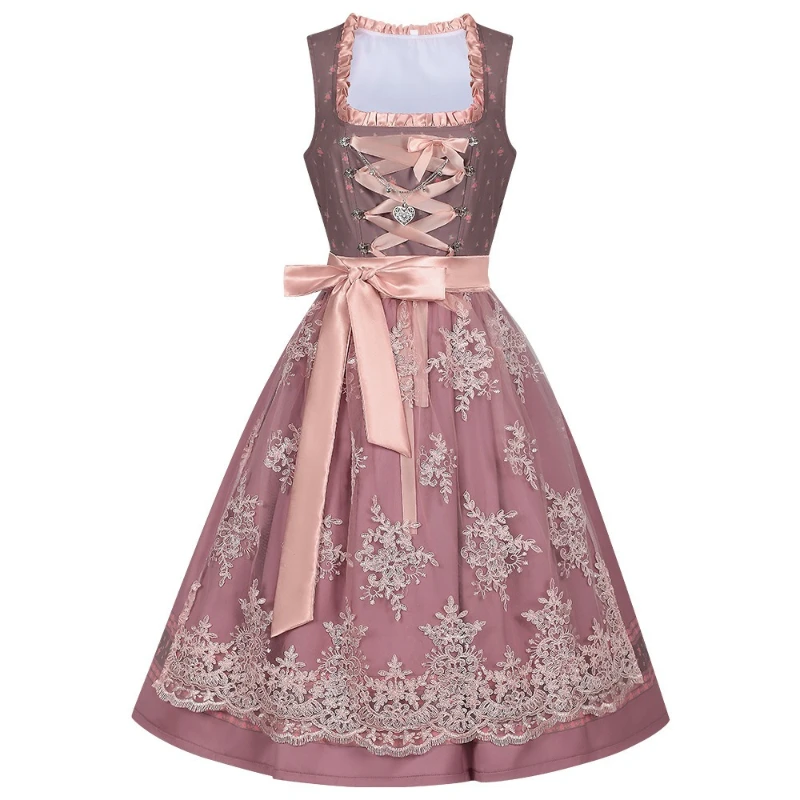2026 Eur-USA Beer Festival Beer Dress for Women, Traditional German Bavarian Costume Women's Skirts,Halloween Lace Apron Outfit - Image 4