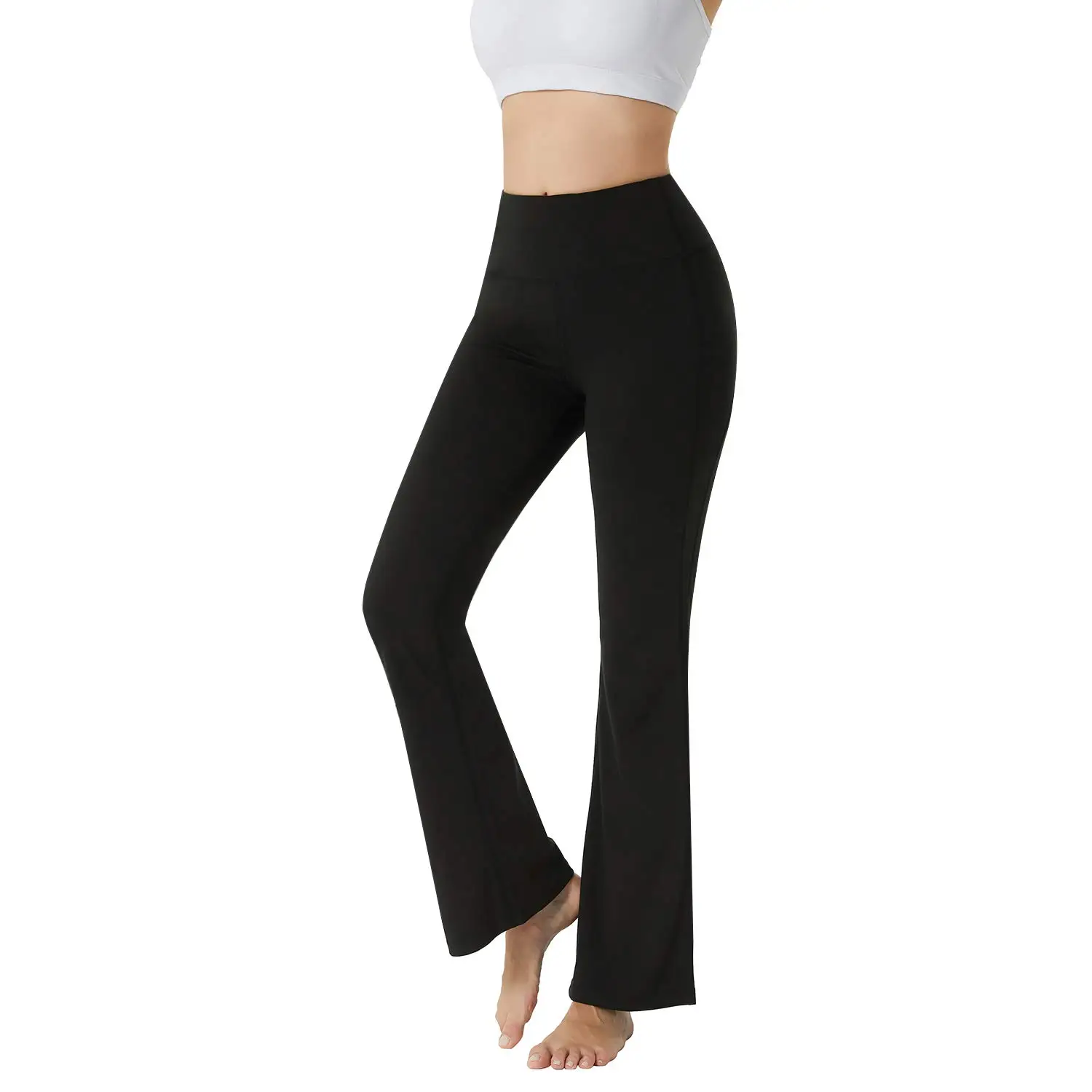 Womens Yoga Pants Flare Leggings Women Bootcut Black Flare Leggings High Waisted Long Bootleg Work Pants Black