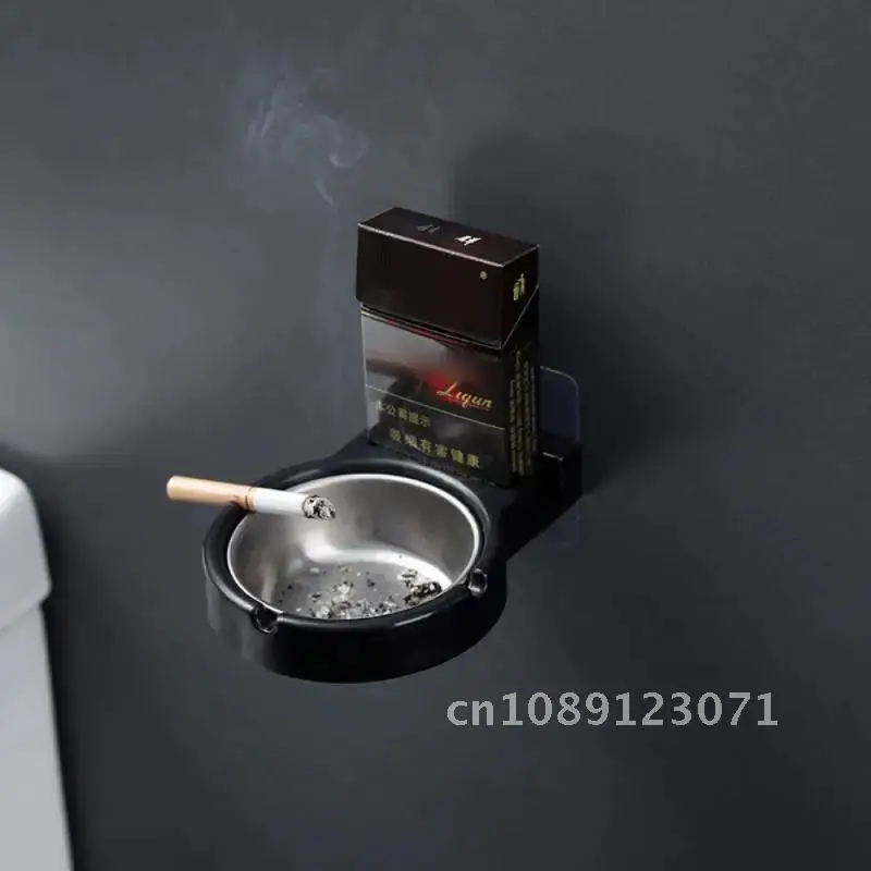 

Portable Ashtray Wall Stainless Steel Pocket Smoke Holders Storage Cup For Toilet Home Office Cigarette Tools Case For Smoker