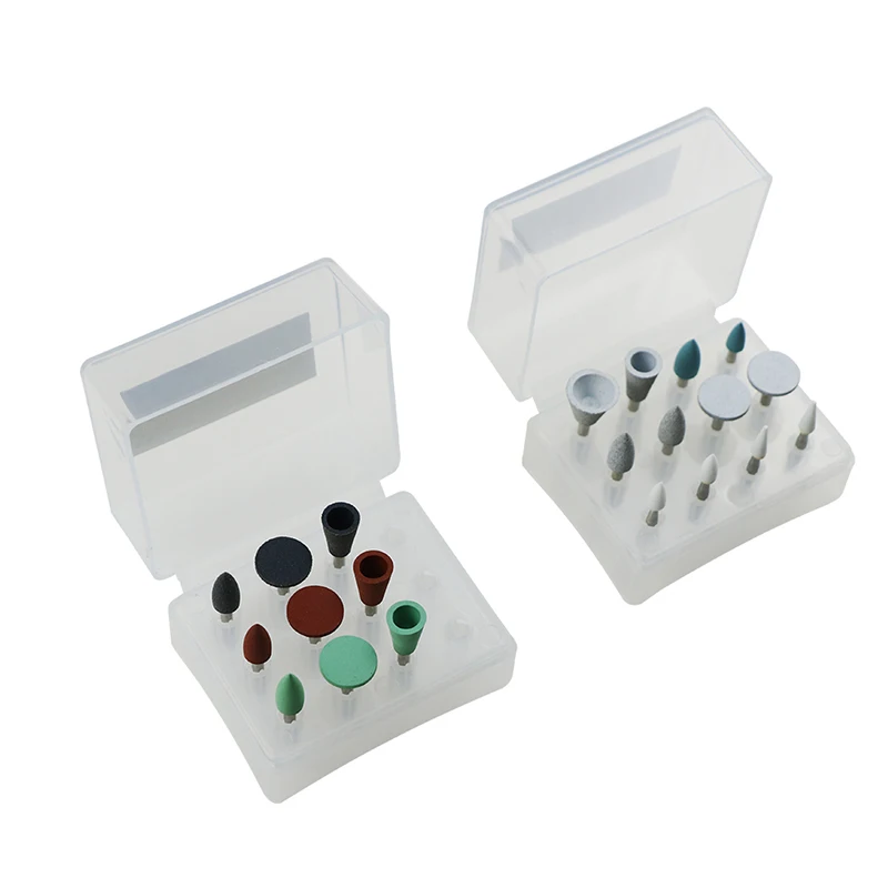 12pcs/9pcs Dental Burs Kit Composite Polish Finish Dental RA Flexible Polisher for Amalgam, Metal or Alloy Dental Grinding Head