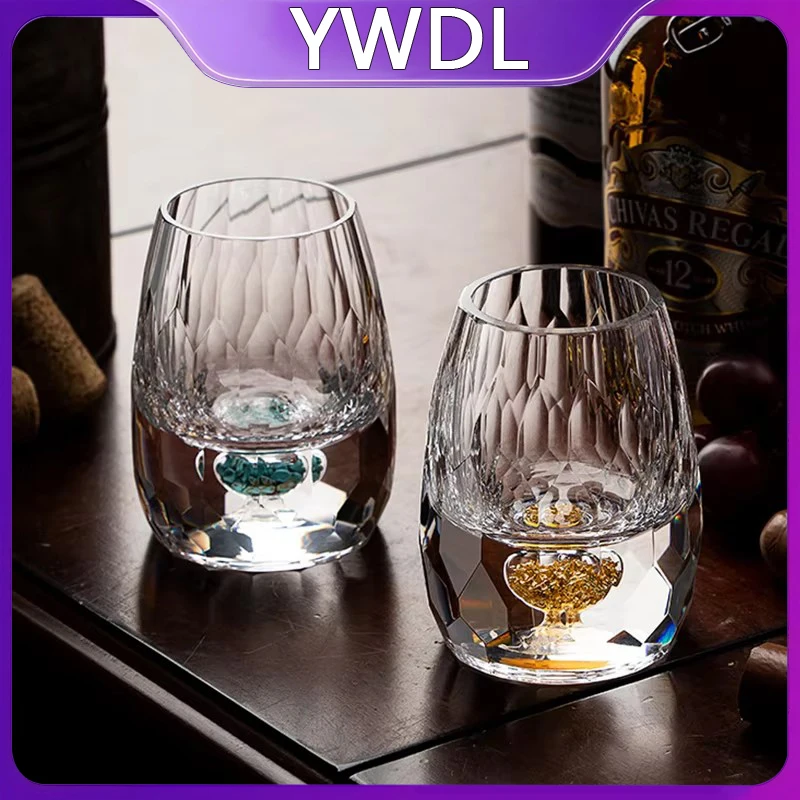 YWDL Diamond Cutting Crystal Liquor15/50ml Glasses Vodka Shot Glass Wine Glasses Whiskey Glass Spirits Sake Soju Brandy Tea Cup