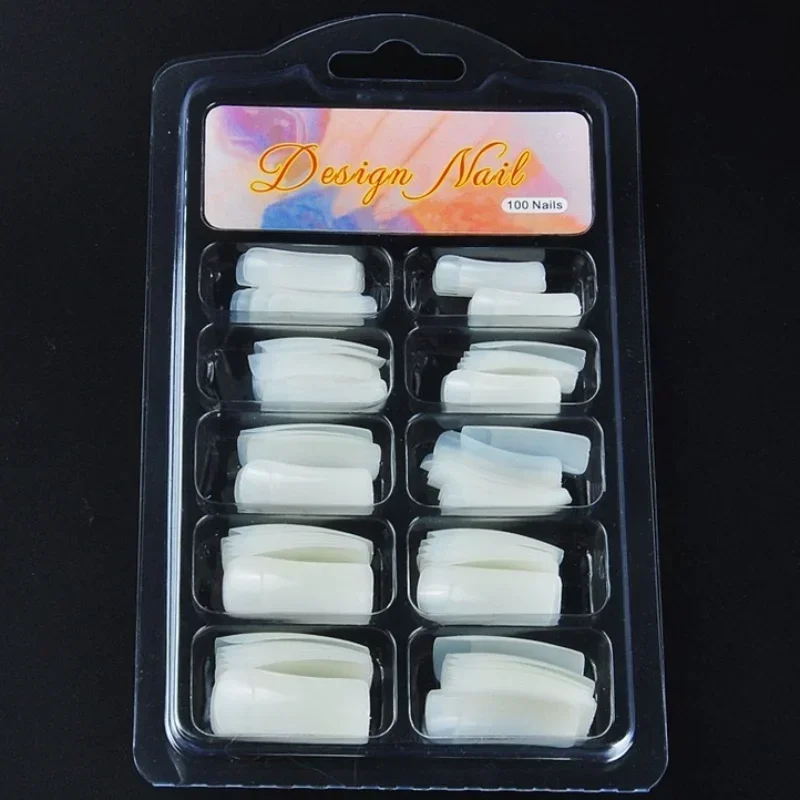 100 Pcs Fake False Nails  Art  Salon Diy French  Fashion Beauty with Box Glue Natural Full  Tips