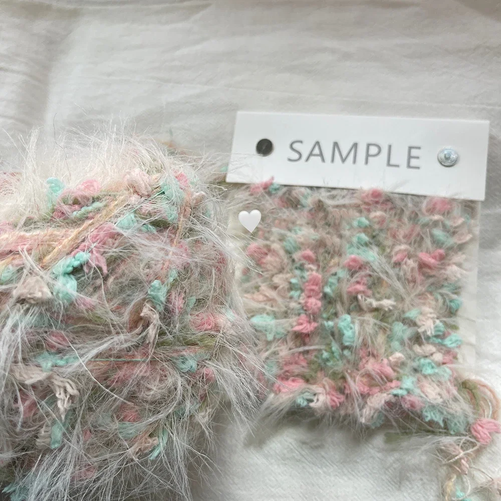 125 g Garn der Garten-Serie, handgemischtes Strickgarn, bunter Blumenfaden, handgefertigt, Häkeln, Nadel, gewebt, Tasche, Haarschleife, Dekor