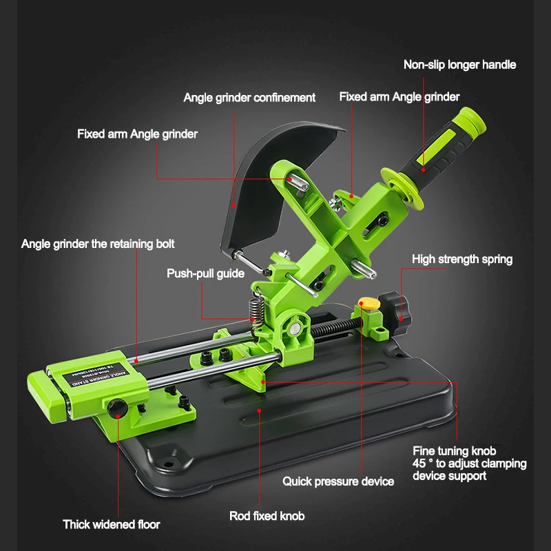 Imagem -03 - Multifunções Desktop Angle Grinder Pull Rod Manual Ferramenta de Corte Portátil Suporte Fixo para Madeira e Metal 100 115 125 mm