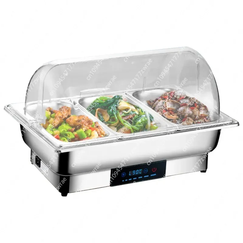 Rectangular 9L Large Capacity Stainless Steel Electric Buffet Server Warmer for Hotel Catering