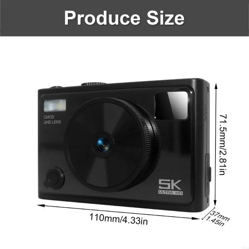 

5K Digital Camera 64MP Autofocus Camera for Travel Adventure Creative Explorations Builts-In Beauty Filter Technology 193A