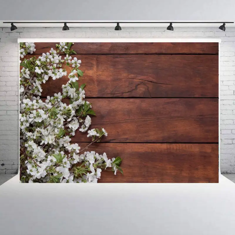 Rustic Wood Flowers Photography Prop Backdrop Floral Wooden Texture Board Floor Bridal Shower Deocor Newborn Portrait Background