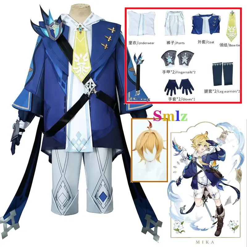 

Mika Cosplay Anime Impact Cosplay Costumes Mika Schmidt Cosplay Uniforms Clothes Suits Blue Outfits Coats Jackets