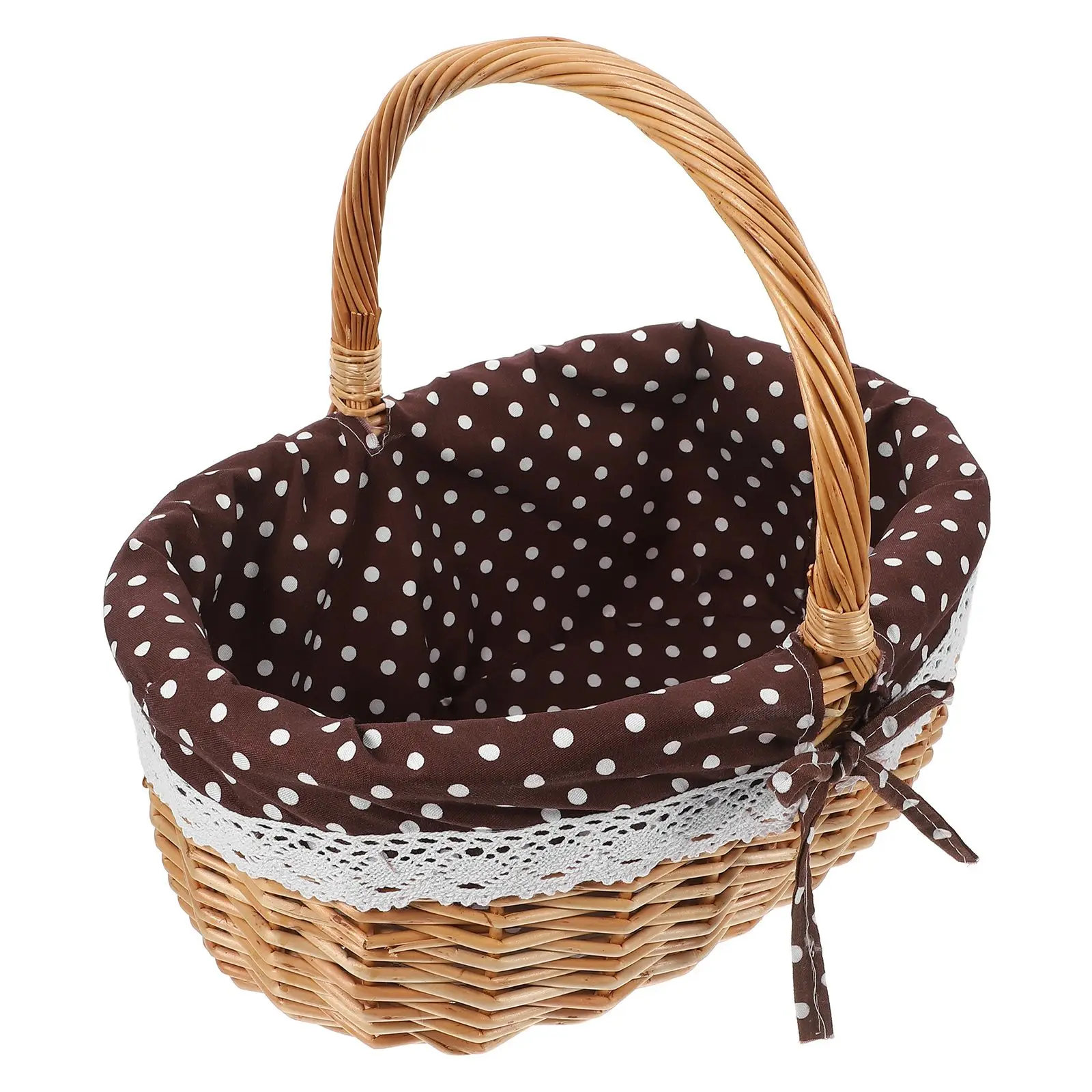 

Rattan Storage Basket Wicker Material Large Capacity Fruit Vegetable Bread Container Snack Holder Home Decor Gift