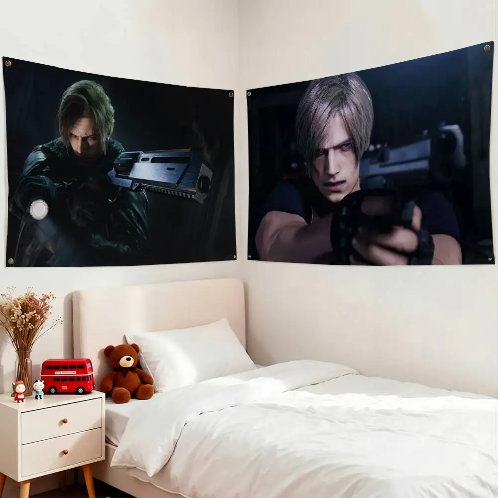 Game Resident Evil Requiem Leon Flag Suitable For Party Club Outdoor Interior Wall Decoration Banner Fans Gift