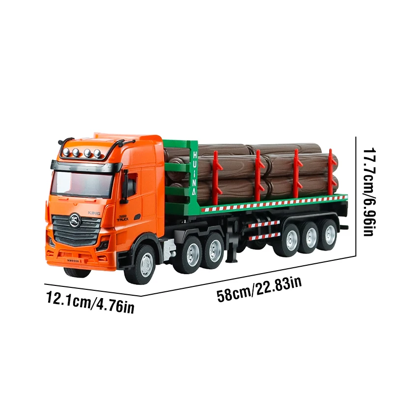 HUINA 1:18 RC camión 9CH aleación Control remoto transportador de madera sonido ligero cuerpo se puede separado ingeniero vehículo regalos de navidad