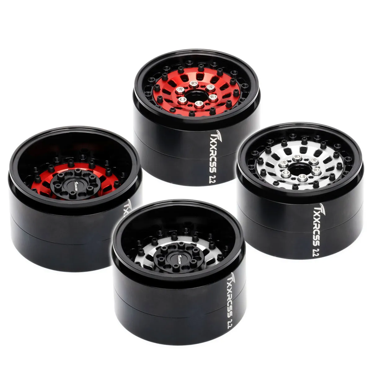 

Тяжелый алюминиевый обод колеса-4/14 мм со смещением бисера 2,2 дюйма для радиоуправляемого автомобиля 1/10 TRX4 SCX10 90046 90047 TRX6 Yeti Wraith ETC