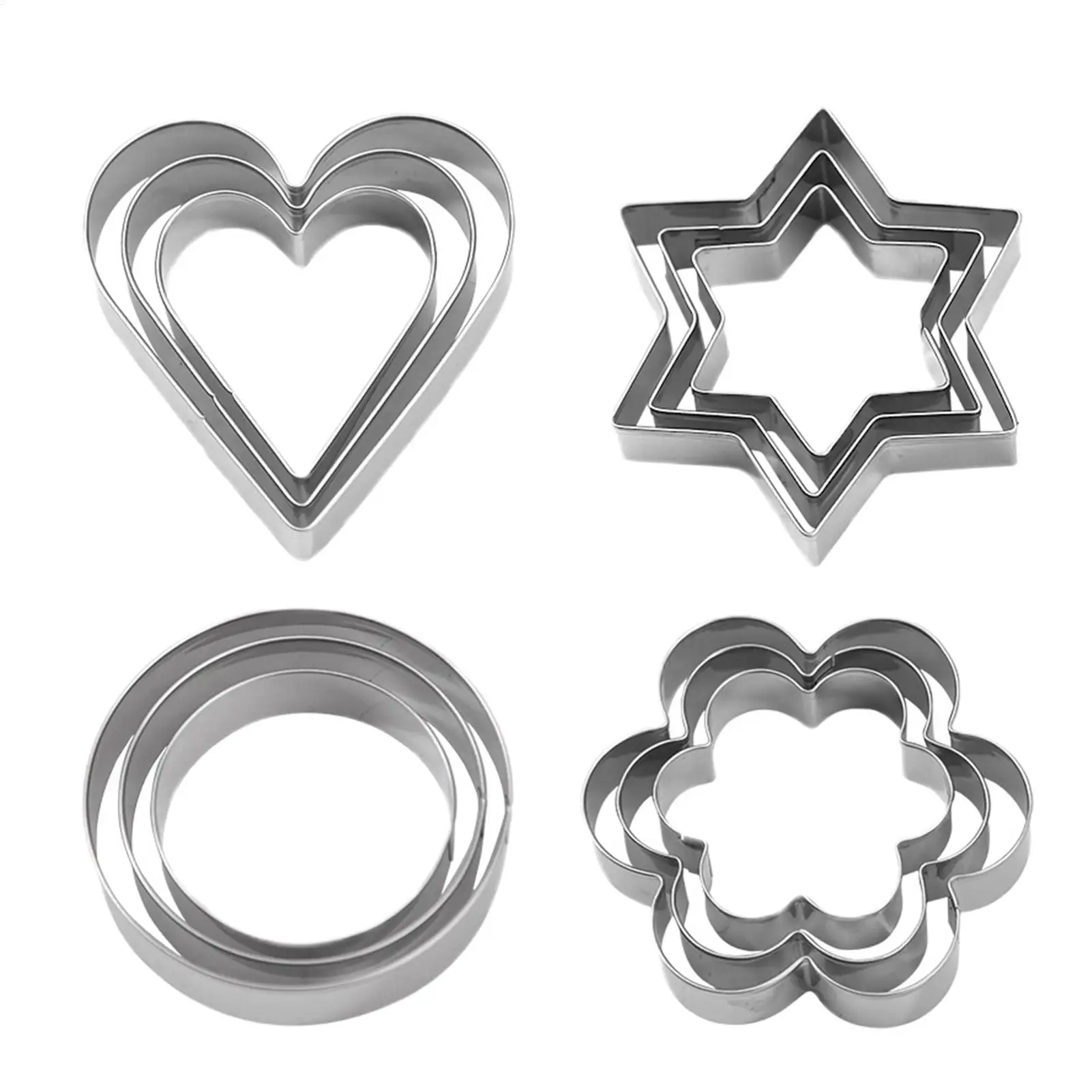 Cookie Cutter 12pcs Metal Cookies Cutters Set Creative Star Cookie Cutter Round Heart Flower Shaped Egg Molds Baking Tools