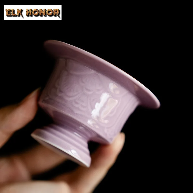 الأرجواني تنقش حامل البخور ضباب التدخين البواخر البخور المشتعلة مبخرة طقم شاي صيني اكسسوارات الحلي