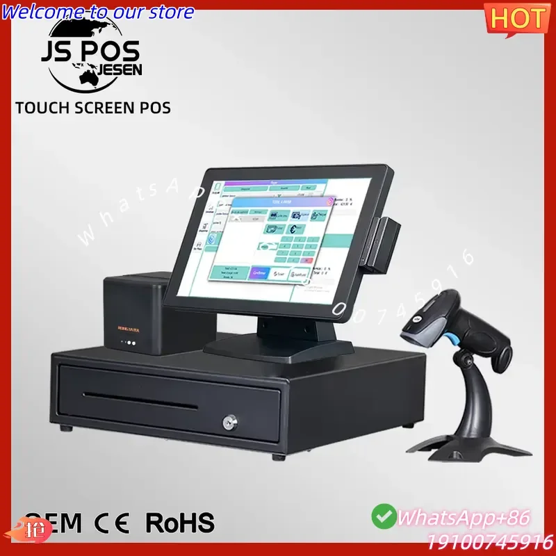 2026Hot Windows Android Pos Computer/Pos System Cash Register With 80mm Pos Printer Cash Drawer for Retail
