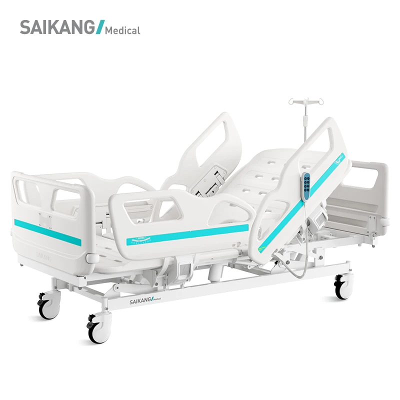 

SAIKANG Factory V6V5C 3-Function Electric Patient Nursing Medical Hospital Bed with Metal Wheels