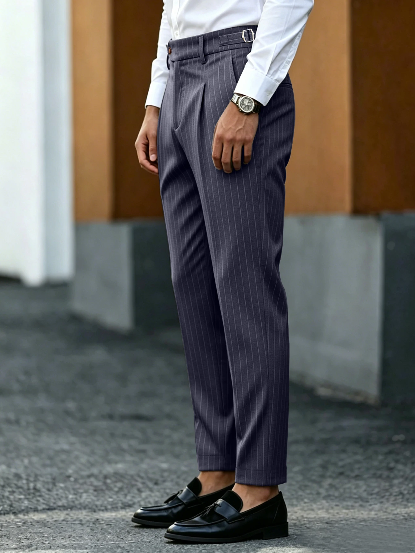 Мужские деловые брюки в полоск – обзор и цена Formal Trouser Stretch