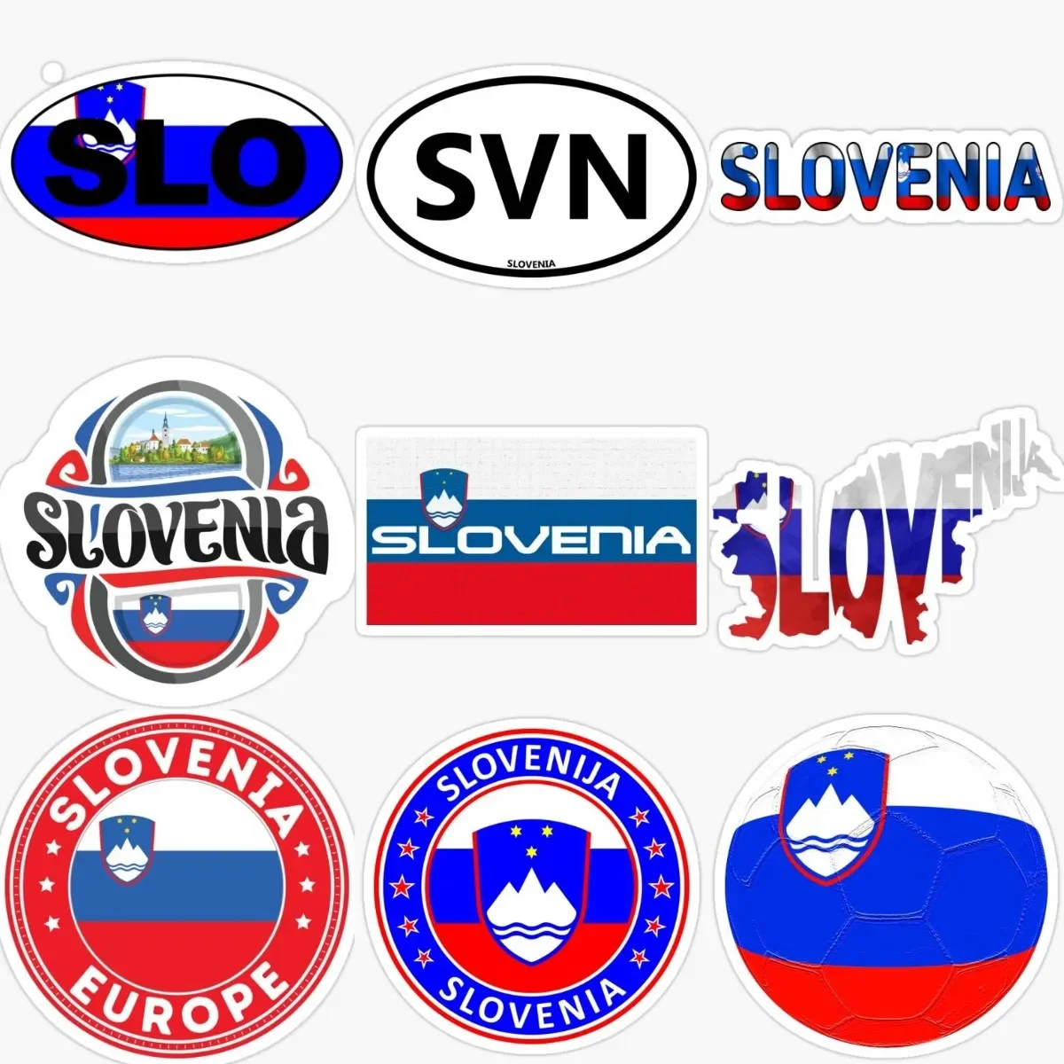 

SLO Slovenia Flag Map National Emblem Creative PVC Waterproof Stickers Accessories for Decorate Car Table Wall Room Off-road