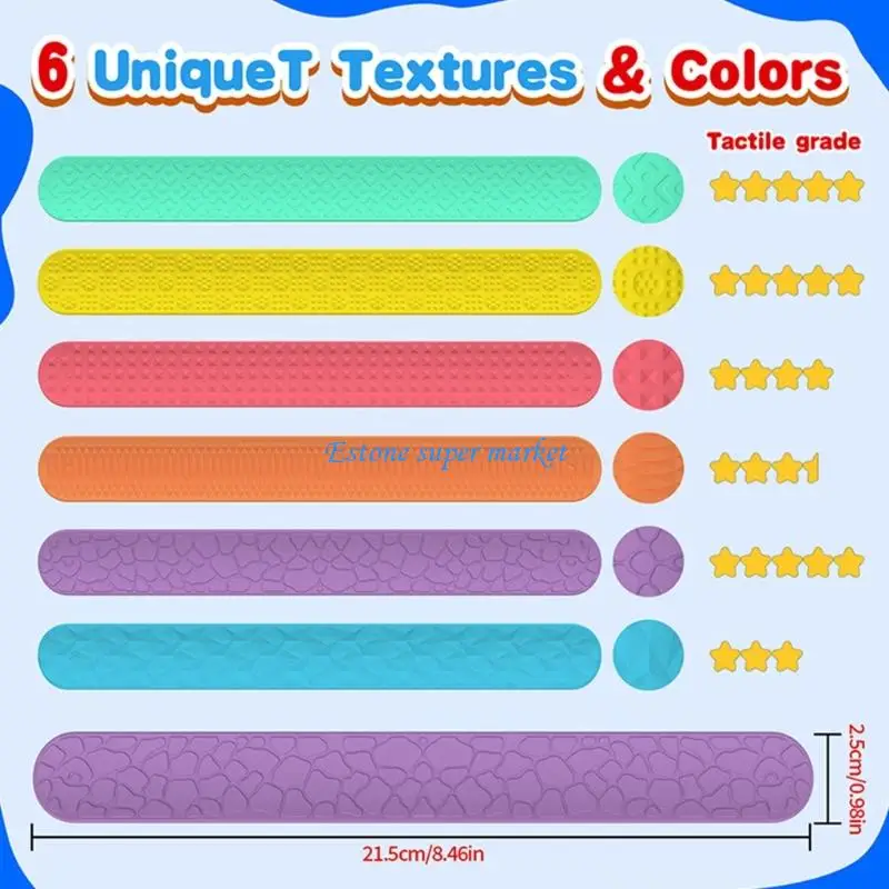 090B Novità Bracciale sensoriale colorato Simulazione Gadget Bracciale attività sensoriale per bambini Esercizio manuale da