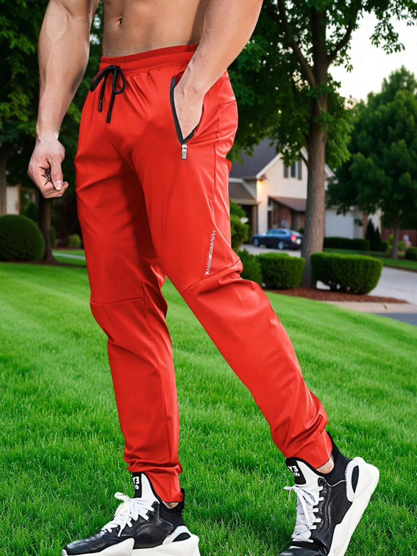 Sommerliche Outdoor-Hose aus Eisseide für Herren, dünne Freizeithose im koreanischen Stil, schnelltrocknend, elastische Beinpartie, eng anliegende Sporthose für Herren – Detail 15