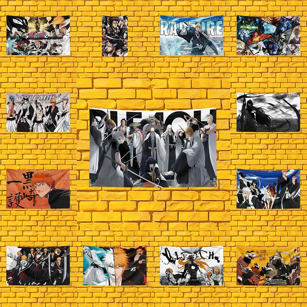 BLEACH Tribute Film Flag 3x5 FT Polyester Decorative Banner For Media Room Wall Decor Movie Lover