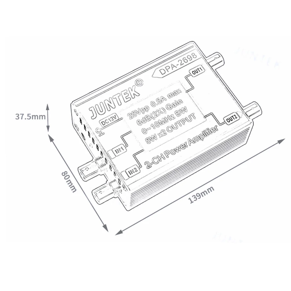 DPA-2698เครื่องขยายเสียงแหล่งสัญญาณเครื่องขยายเสียงช่องสัญญาณ DDS พลังงานสูงแบบคู่เครื่องกำเนิดสัญญาณฟังก์ชัน