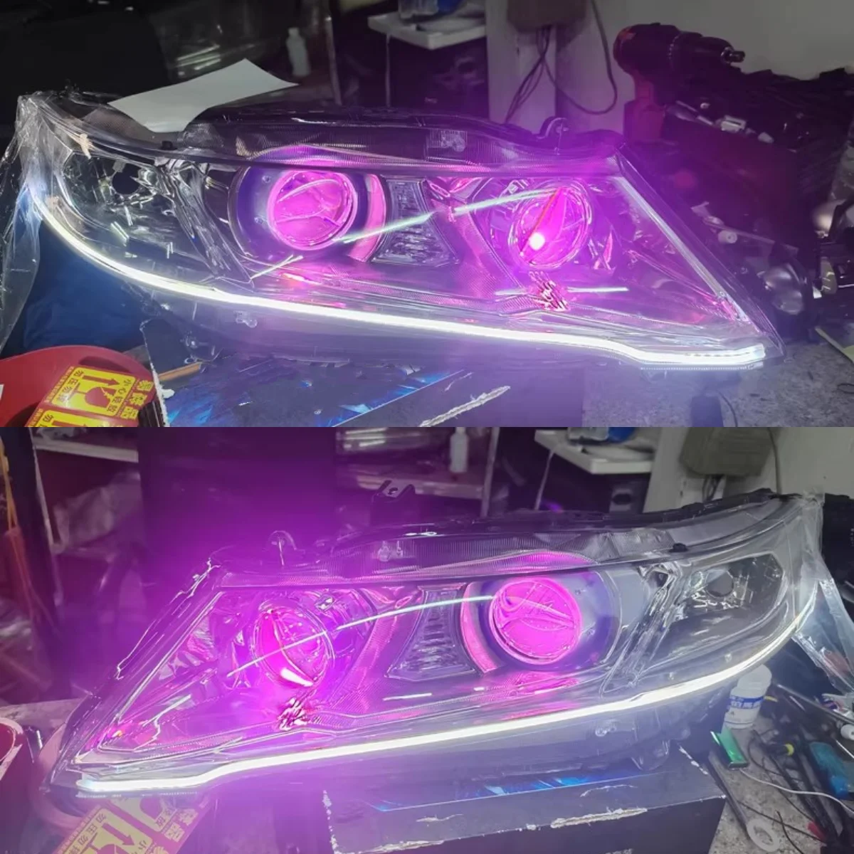 

Headlight Assembly for Honda Odyssey 2009-2014 modified LED Daul Lens Headlamp DRL Daytime Running Light Turn signal