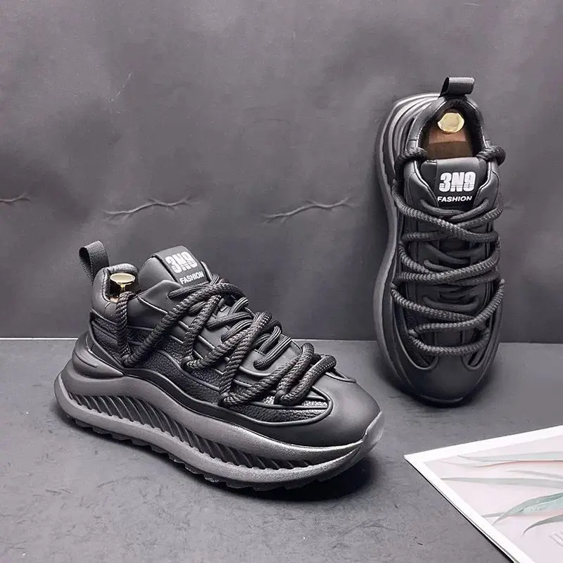 2026 New Men's Dad Shoes Platform Sneakers Height Increasing Trendy Casual Footwear