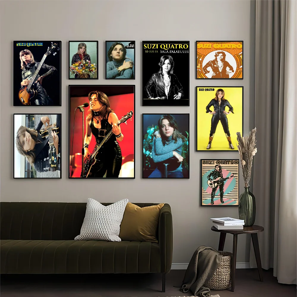 Suzi Quatro DIY Sticky Poster Whitepaper Prints Posters Artwork Vintage Decorative Painting