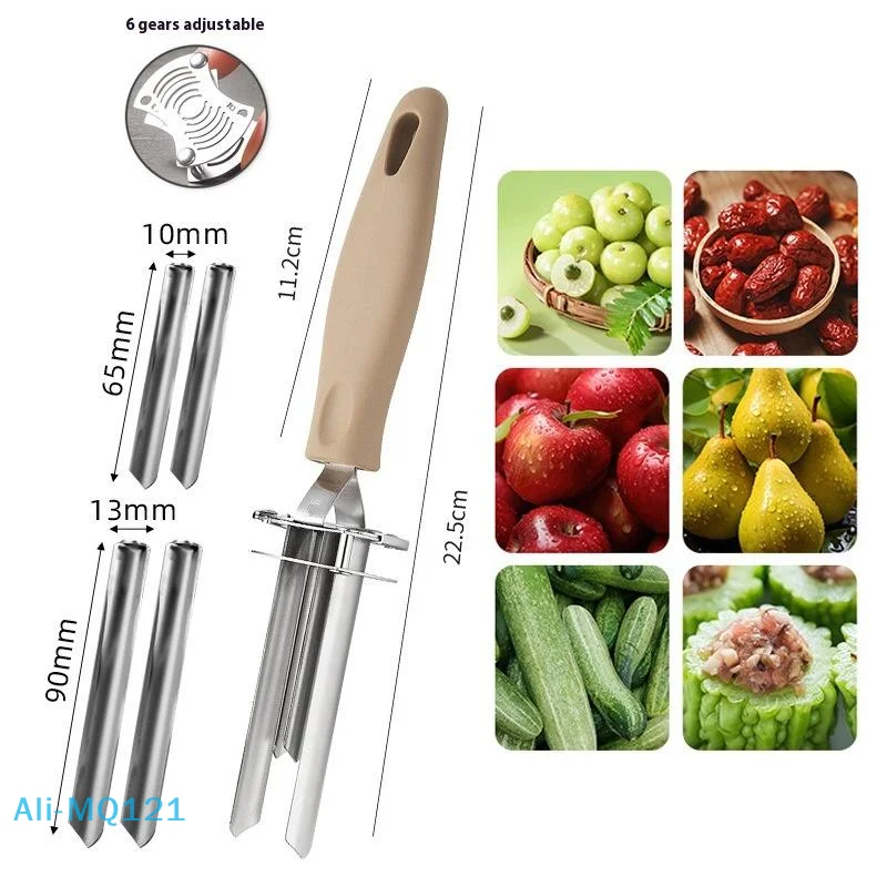 

【M】1Pc Fruit Corer Tool Stainless Steel Fruit Corer And Pitter Kitchen Fruit Corer Gadgets For Pepper Dining Red Dates Berry