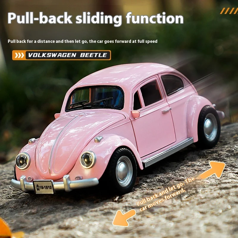 1:18 scale Beetle 1955 alloy die-casting classic model sound and light series birthday gift