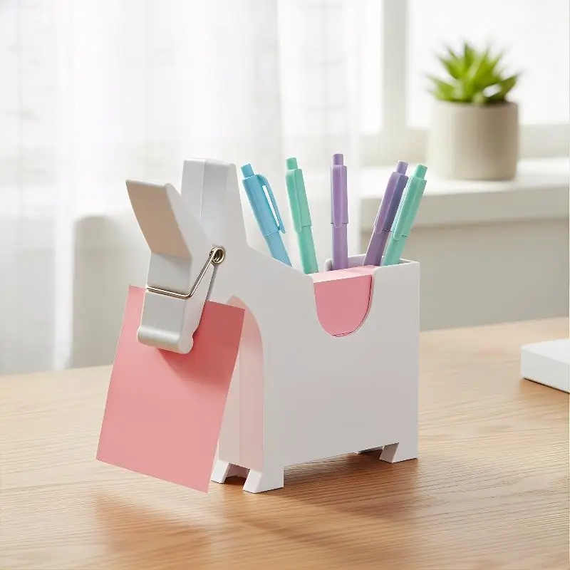 

Cute Desktop Memo Holder with Tape Dispenser – Funny & Functional Desk Organizer for Office or Home