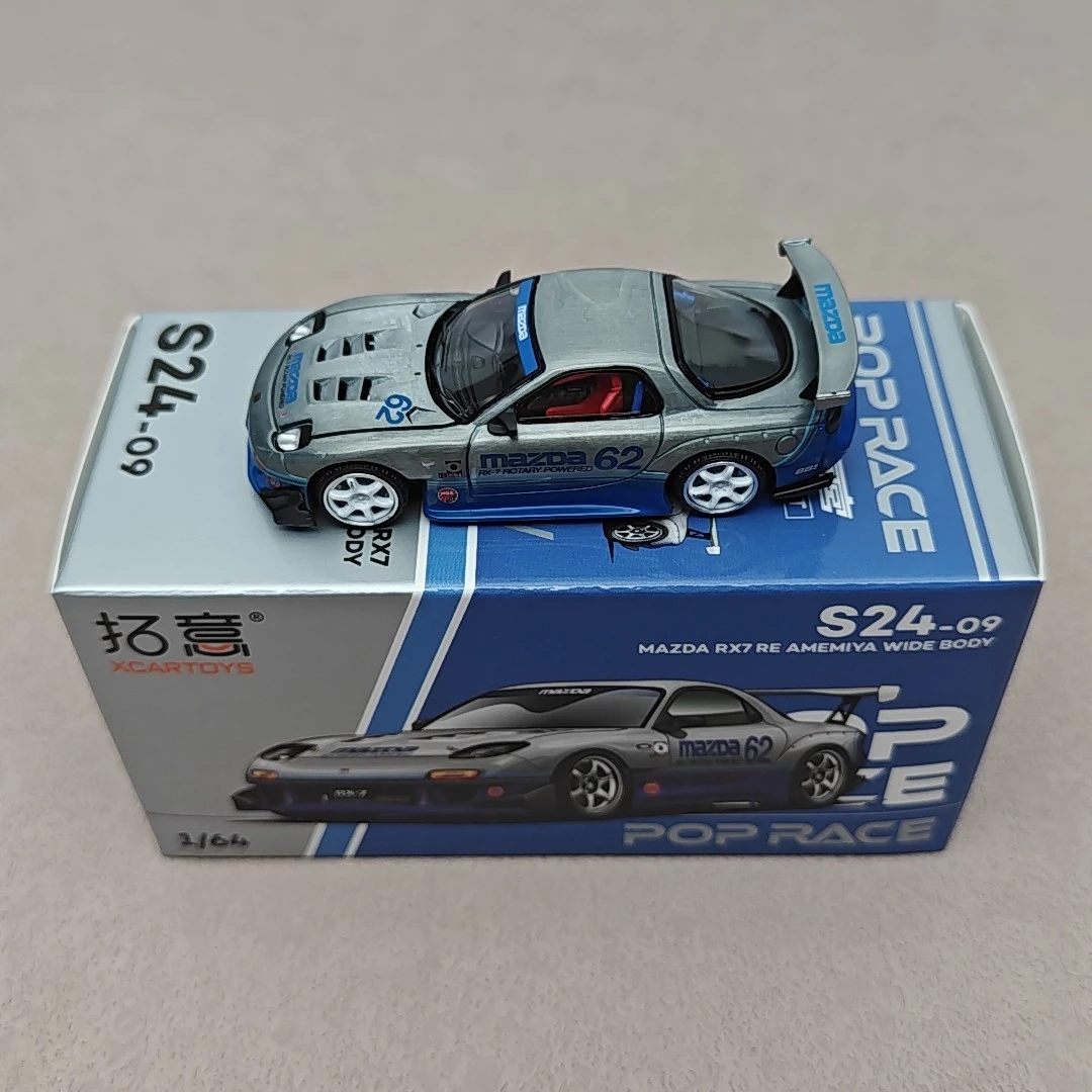 In Stock POP RACE 1:64 Mazda RX7 (FD3S) Re Amamiya Wide Body Kit Alloy Die Cast Car Model Collection