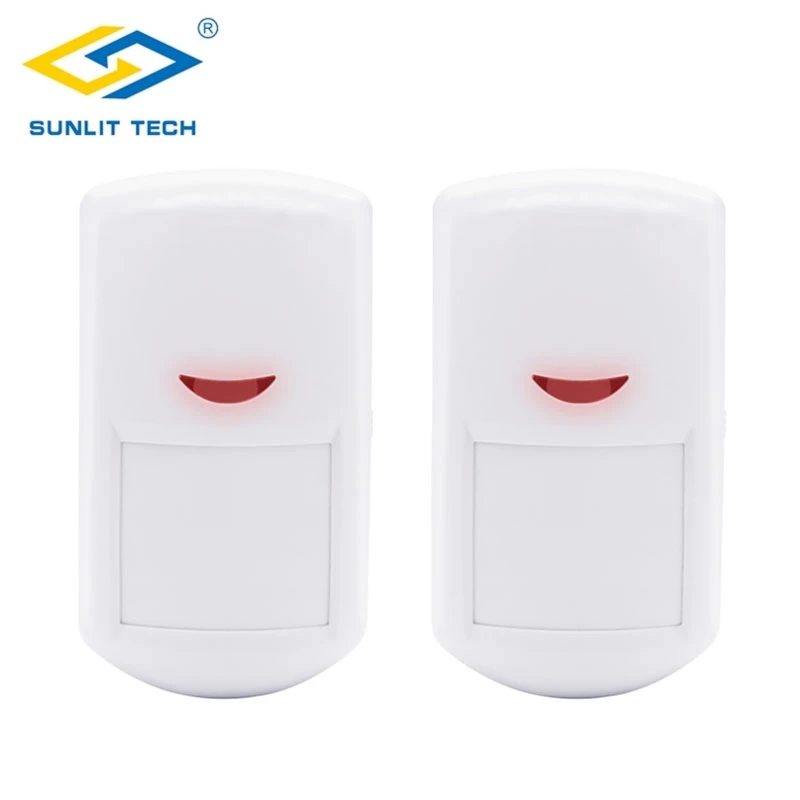 Sensor de movimento infravermelho sem fio, Detector alimentado por bateria, Sensor sensível para proteção de segurança, Sensor humano, 2 PCs/Lot