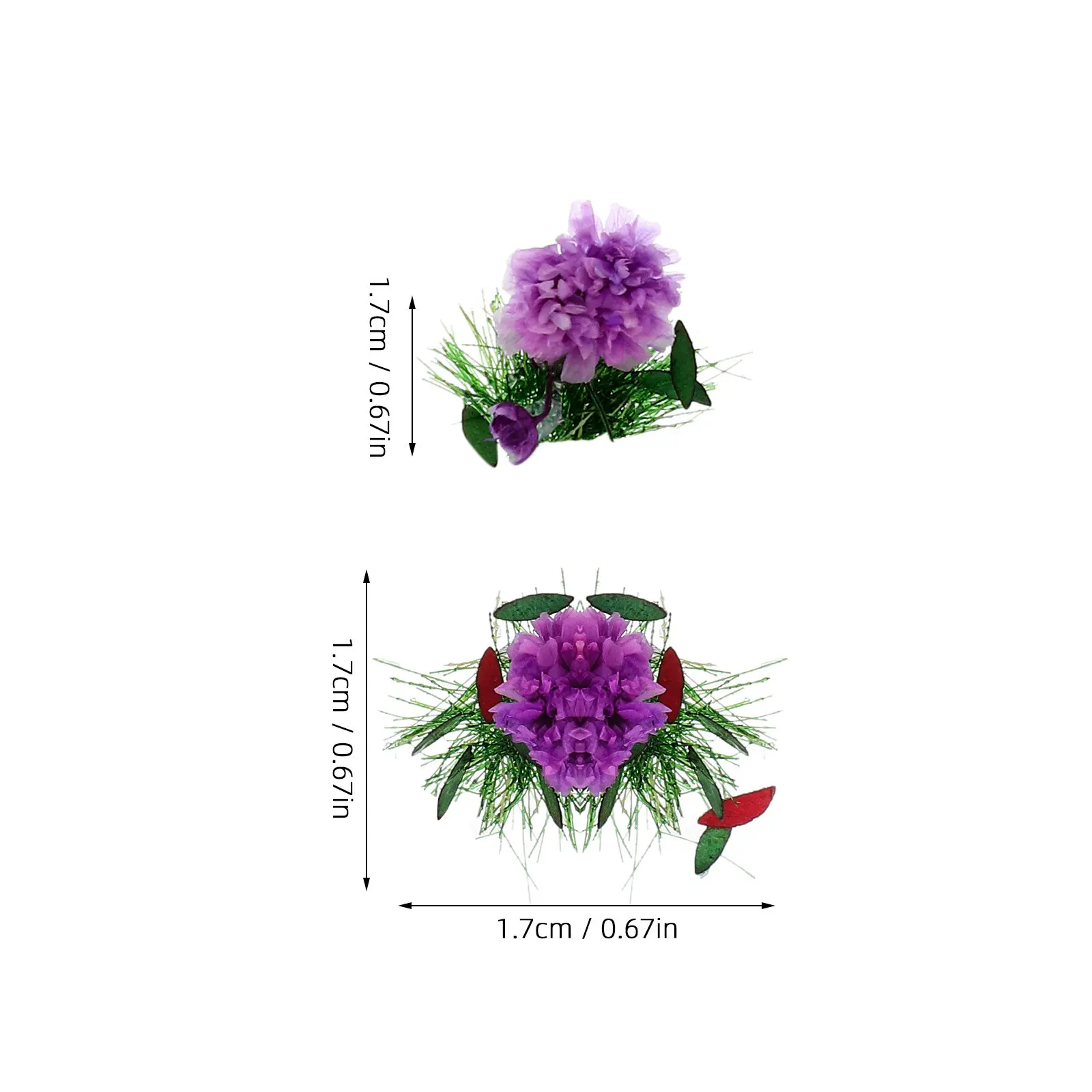Miniature Flower Cluster Micro Landscape Sand Table Supplies Nylon Simulation Fake Plant Ornament Mini House Garden Decoration view 3