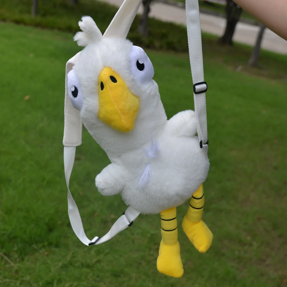 TreasuringU-Goose Duck Plush Shoulder Bag para crianças, mochila de pelúcia macia dos desenhos animados Animais, fofo pato branco, presente de aniversário