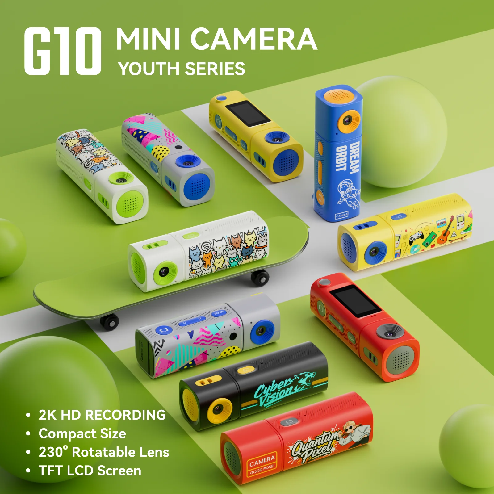 G10 2K Thumb Camera Flip the Lens 230 ° Retro Mini Digital Camera Very Small Camcorder Video Recorder for Kid Portable Cam 2026