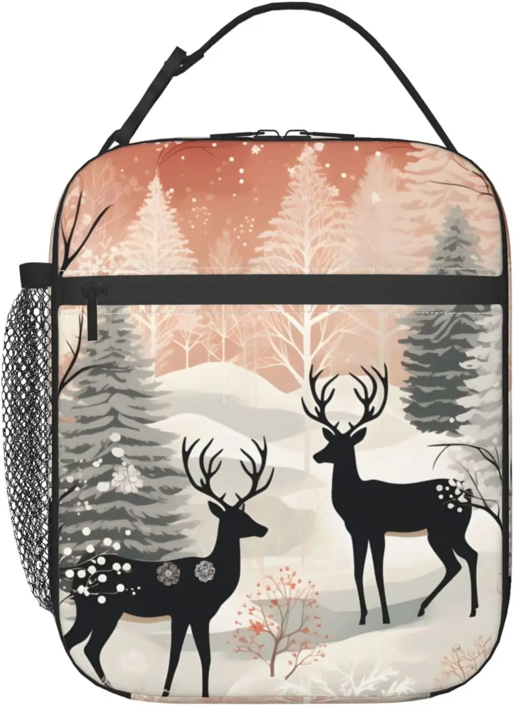 

Generic Deer Lunch Box For Women Men Reusable Lunchbox With Adjustable Shoulder Strap Cooler Thermal Lunch Bag Reusable Mini Coo