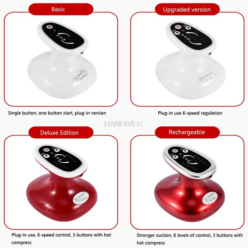 

Electric gua sha device for home use, with suction cup function, negative pressure, and heat option for beauty