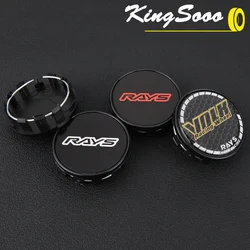 4PCS RAYS Center Cap Rim Wheel Cap 54mm OD / 50mm Clip VOLK Emblem Sticker Wheel Cover Caps Hub Cap Black & Silver